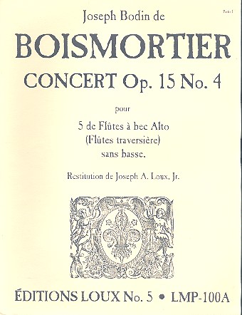 Concert op.15,4 pour 5 flutes  becs alto sans basse flute  bec 1