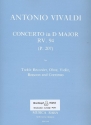 Concerto D major RV94 for treble recorder, oboe, violin, bassoon and bc Partitur und Stimmen