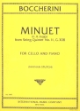 Minuet A major from string quintet no.11 G308 for cello and piano