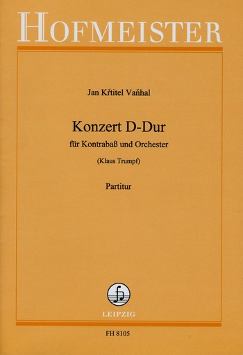 Konzert D-Dur für Kontrabass und Orchester Partitur