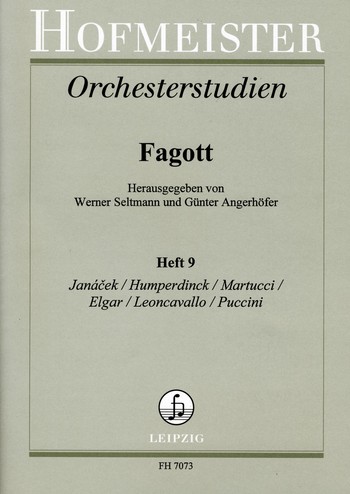 Orchesterstudien Fagott Band 9 Jancek, Humperdinck, Martucci, Elgar, Leoncavallo, Puccini