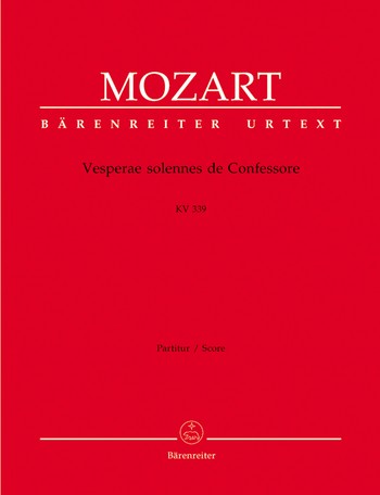 Vesperae solennes de confessore KV339 fr Soli, Chor und Orchester Partitur
