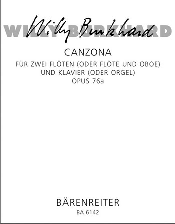 Canzona op.76a fr 2 Flten (Flte und Oboe) und Klavier (Orgel)