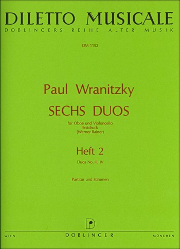 6 Duos Band 2 (Nr.3-4) für Oboe und Violoncello Partitur und Stimmen