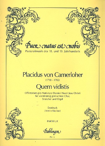 Quem vidistis fr gem Chor, Streicher und Orgel Partitur