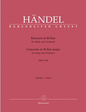 Konzert B-Dur HWV294 fr Harfe und Orchester Partitur