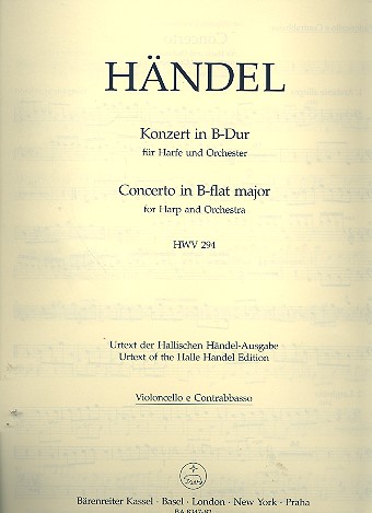 Konzert B-Dur HWV294 für Harfe und Orchester Cello/Baß