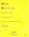 Fugue no.21 from the well-tempered Clavier Book 2 for 3 saxophones (SAB), score and parts