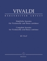 Smtliche Sonaten RV39-47 fr Violoncello und Bc Partitur und Stimmen