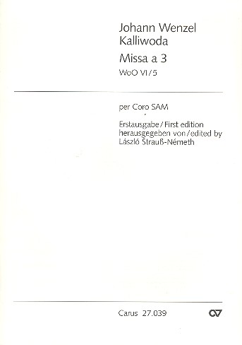 Missa  3 Woo5/5 fr gem Chor (SAM),   Partitur