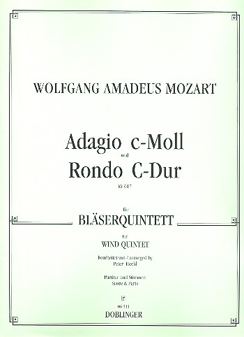 ADAGIO C-MOLL UND RONDO C-DUR FUER FL, OB, KLAR, HRN, FAGOTT,  PART. UND STIMMEN