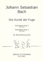 Die Kunst der Fuge Contrapunctus 1 und 3 fr 4 Blockflten (SATB) Partitur und Stimmen