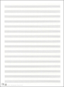 Notenpapier 34 x 25,50 cm 16 Systeme mit Hilfslinien  5 Bgen