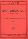 Divertimento B major no.1 KV439a for flute, clarinet and bassoon parts