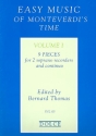 Easy Music of Monteverdi's Time vol.1 for 2 soprano recorders and bc score and parts