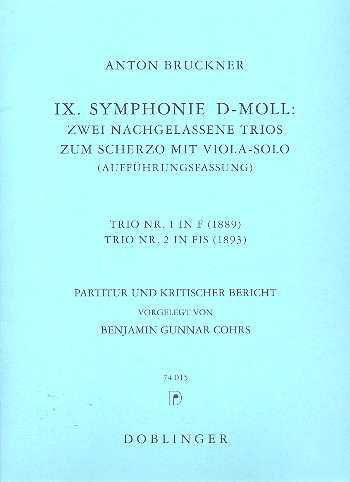 Sinfonie d-Moll Nr.9 2 nachgelassene Trios zum Scherzo mit Viola Solo