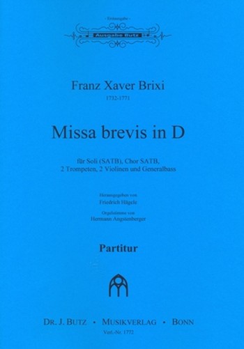 Missa brevis D-Dur fr Soli, gem Chor und Orchester Partitur