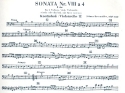 Sonata 8 fr 2 Violinen, Viola, Violoncello und Klavier Cello / Ba 2