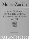 2 GESAENGE OP.33 FUER SOPRAN, VIOLINE, KLARINETTE UND KLAVIER,  PARTITUR UND STIMMEN