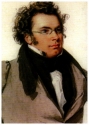 Franz Schubert Postkarte Aquarell von Wilhelm August Rieder