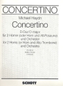 Concertino D-Dur für 2 Hörner (Horn und Alt-Posaune) und Orchester Partitur