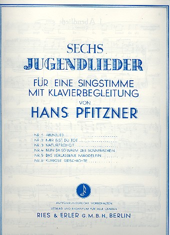 6 Jugendlieder fr Gesang und Klavier