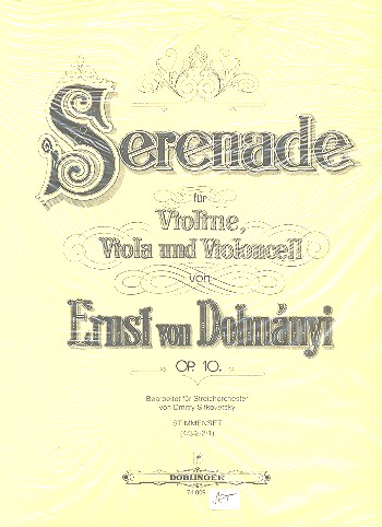 Serenade op.10 fr Streichtrio fr Streichorchester Stimmenset (4/3/2/2/1)