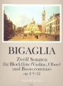 12 Sonaten op.1 Band 3 (Nr.9-12) fr Blockflte (Violine, Oboe) und Bc