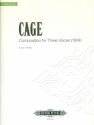 Composition for 3 voices for any 3 or more instruments encompassing the ranges given,  Score