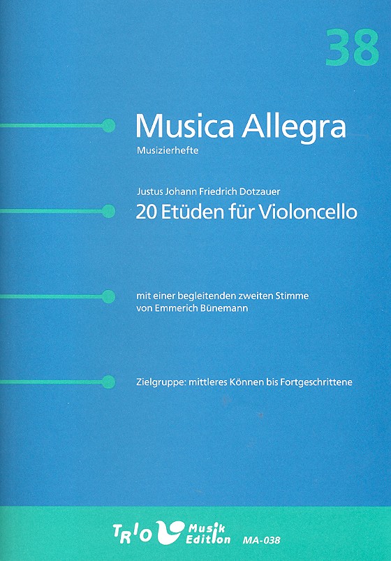 20 Etden fr Violoncello mit einer begleitenden 2. Stimme von Emmerich Bnemann