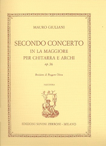 Concerto la maggiore no.2 op.36 per chitarra e archi partitura