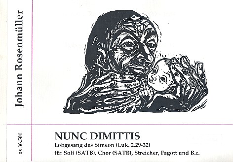 Nunc dimittis fr SATB, gem Chor, 2 Violinen, 2 Violen, Fagott und Bc,  Partitur Lobgesang des Simeon