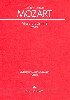 Missa brevis B-Dur KV275 fr Soli (SATB), Chor, 2 Violinen und Bc Studienpartitur