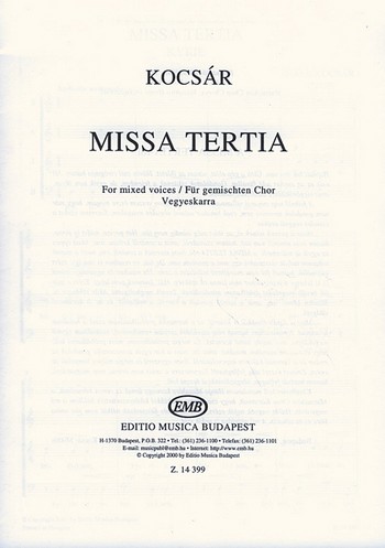 Missa tertia fr gem Chor a cappella Singpartitur