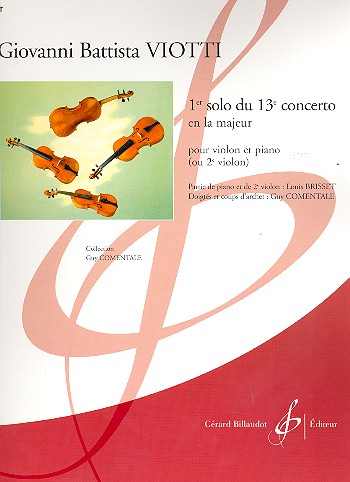 Solo no.1 la majeur du concerto no.13 pour violon et piano (ou 2 violons)