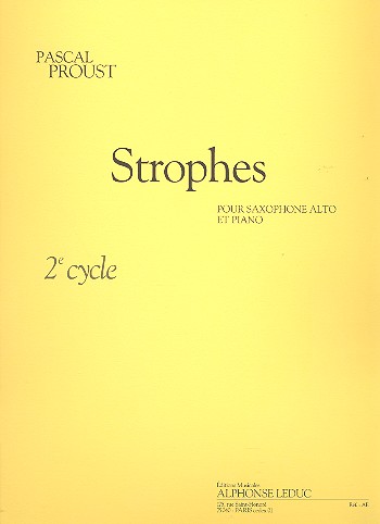 Strophes cycle 2 pour saxophone alto et piano