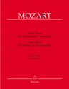 2 Duos nach KV423 und KV424  fr Violine und Violoncello Partitur und Stimmen