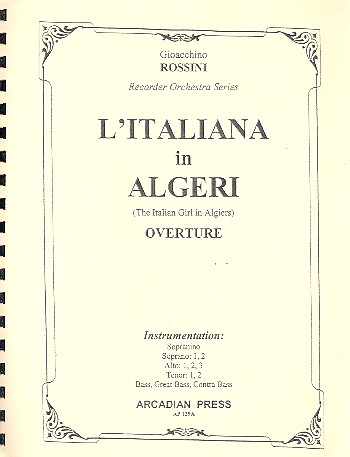 L'Italianna in Algeri overture for recorder orchestra,  score and parts