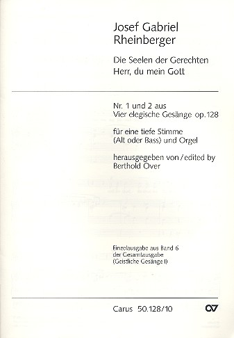 4 elegische Gesnge op.128 Band 1 fr tiefe Stimme und Orgel