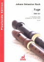 Fuge Nr.12 aus dem Wohltemperierten Klavier Band 2 BWV881 für 3 Blockflöten (SAB) Partitur und Stimmen