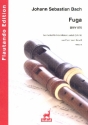 Fuge Nr.7 aus dem Wohltemperierten Klavier 2 BWV876 fr 4 Blockflten (SATB) Partitur und Stimmen
