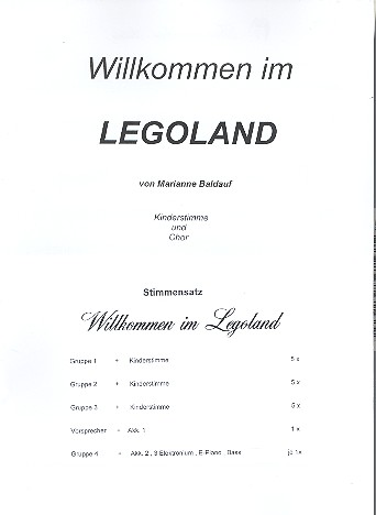 Willkommen im Legoland fr Kinderchor und Jugend-Akkordeonorchester Stimmen