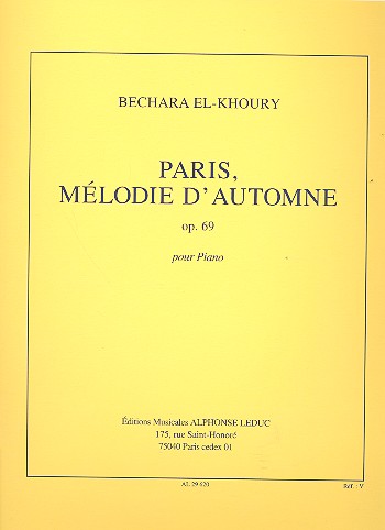 Paris mlodie d'automne op.69 pour piano