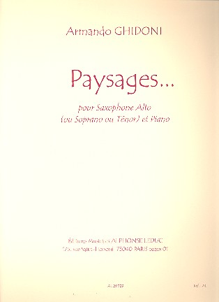 Paysages pour saxophone alto (ou soprano ou tnor) et piano