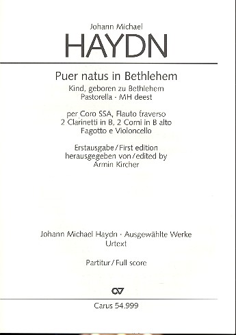 Puer natus in Bethlehem MH deest fr Frauenchor und Instrumente,  Partitur Kircher, Armin, ed
