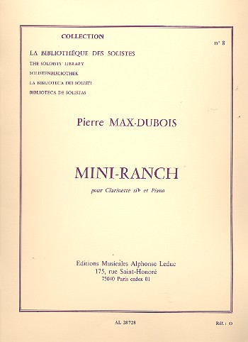 Mini-Ranch pour clarinette sib et piano Collection La bibliothque des solistes