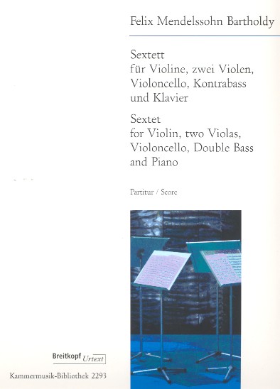 Sextett op.110 für Violine, 2 Violen, Violoncello, Kontrabass und Klavier Partitur (= Klavierstimme)