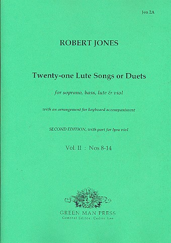 21 lute-songs or duets vol.2 (no.8-14) for soprano, bass, lute and viol (Keyboard ad lib),  parts