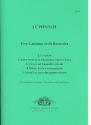 5 cantatas with recorder  for soprano (tenor), recorder and bc,  parts