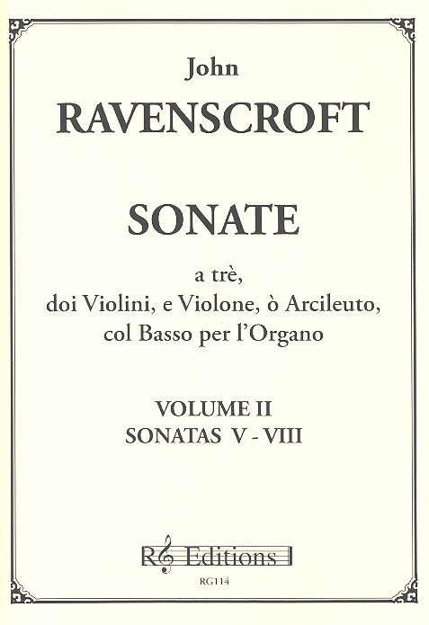 Sonate a tre vol.2 (no.5-8) per 2 violine, violone (arcileuto) col basso per l'organo,  parti